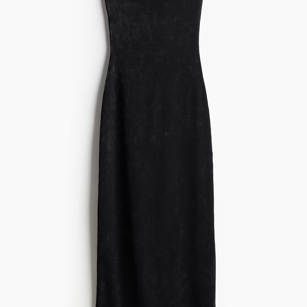 Ribbed Bandeau Strapless Dress